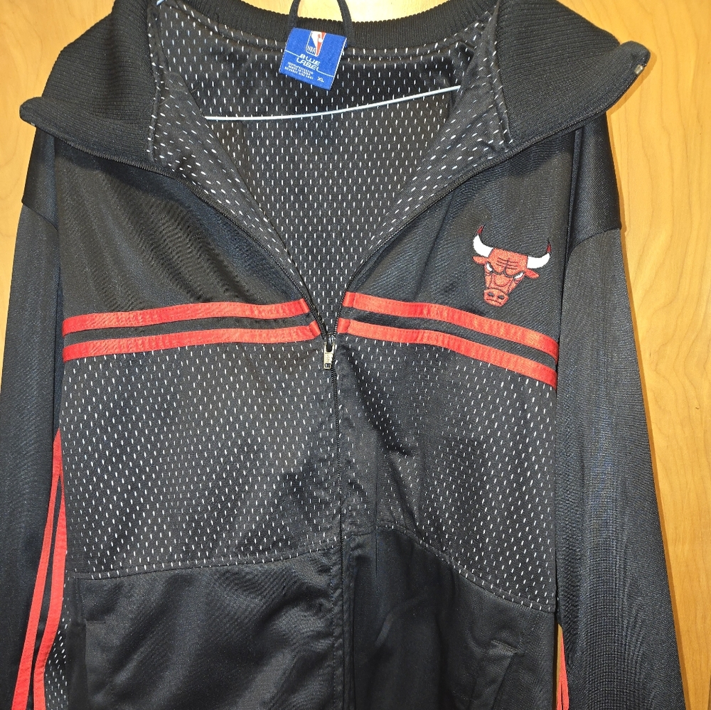 NBA Black and Red Chicago Bulls Jacket XL